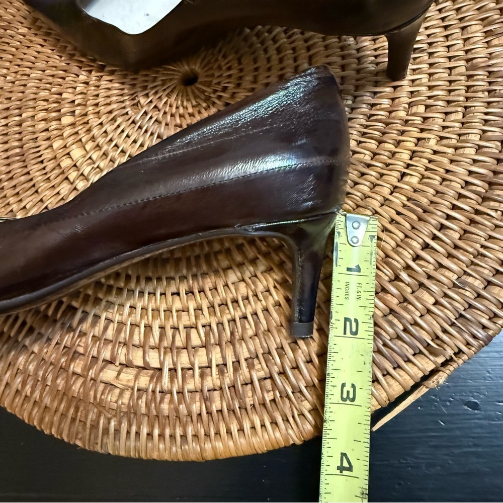 Vaneli Dark Brown Leather Heels - Picture 7 of 11